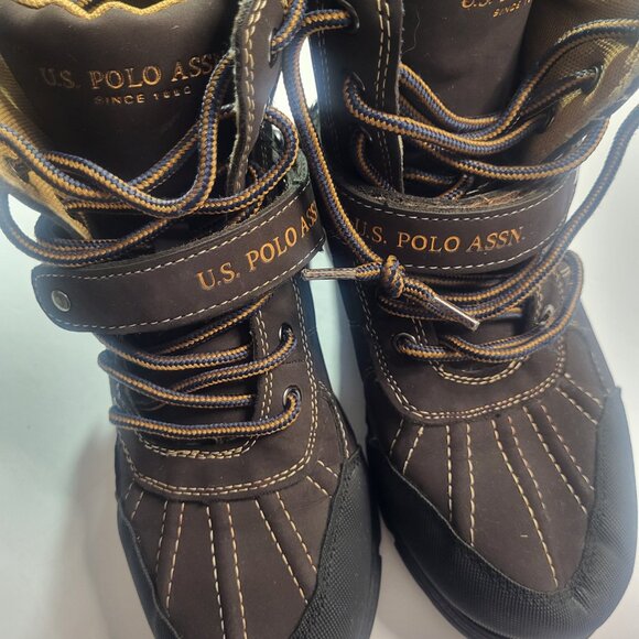 US Polo ASSN Connor Men's Brown Boots Size 4 - Picture 1 of 13